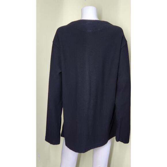 Gerties Button Up Cardigan Sweater Size  L Black V-Neck Lagenlook Classic - Picture 4 of 6